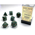 Chessex - Opaque Polyhedral 7 Dice Set Dusty Green w/Gold
