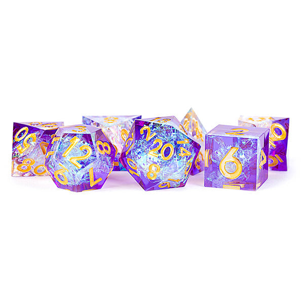 Fanroll - Handcrafted Sharp Edge Resin Dice Set Royal Geode