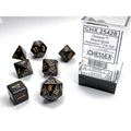 Chessex - Opaque Polyhedral 7 Dice Set Black w/Gold