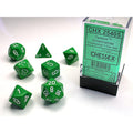 Chessex - Opaque Polyhedral 7 Dice Set Green w/White