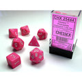 Chessex - Opaque Polyhedral 7 Dice Set Pink w/White